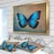 Designart - Blue Vintage Butterfly - Floral Art Framed Canvas Print